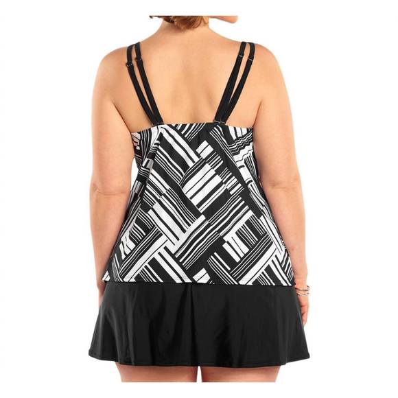 NEW ALWAYS FOR ME plus size pandora tankini top with matching tankini bottom set - Picture 2 of 3